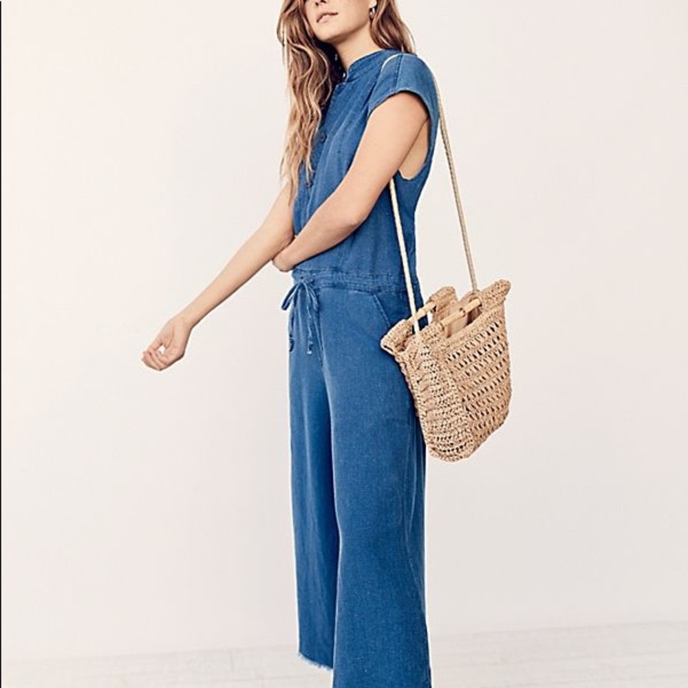 Free People Carmina Denim Jumpsuit Size XS. NWT!!